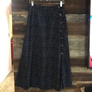Mid length polka dot skirt
